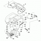 ATV 700 EFT RED Задний багажник ,крыло и подножки