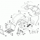 ATV 400 4X4 EFT RED Заднее крыло ,багажник и фонари