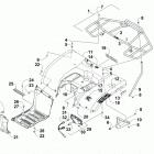 ATV 450 EFT GREEN Заднее крыло ,багажник и фонари