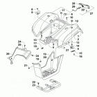 ATV 150 UTILITY RED Rear body panel and taillight assemblies