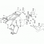 ATV 300 DVX EU GREEN Rear frame, taillight, and related parts assembly