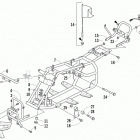 ATV 90 2X4 UTILITY RED Frame and related parts assembly