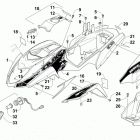 ATV 300 DVX CAT GREEN Body panel and headlight assembly