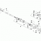 ATV 300 DVX CAT GREEN Rear axle and brake assembly