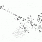 ATV 90 2X4 DVX  White (US) Rear axle and brake assembly