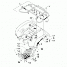 ATV 700 MUD PRO LTD BLACK Задний багажник ,крыло и подножки