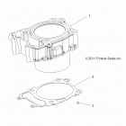 R13VH57AD/6EAK RZR 570 EFI Цилиндр двигателя