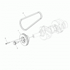 R151DPD1AA/2D RANGER HST Engine, drive pulley and drive belt