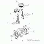 Z15VBA87AJ/LJ/E87AK/AM/AT/LT/AL/AV RZR 900 60 INCH ALL OPTIONS Колен.вал и поршни