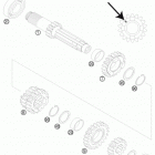 TE 125 ENGINE Трансмиссия-ведомый вал
