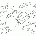 CR, WR, WR U.S.A. 125 Panel, fenders, seat