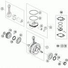 450 XCW ENGINE Коленвал и поршень