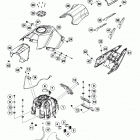 RC 390 WHITE CHASSIS Топливный бак, сидение