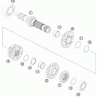 250 XCW ENGINE Трансмиссия-ведомый вал