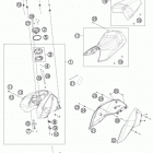 690 DUKE WHITE CHASSIS Бак,сидение
