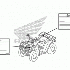 TRX250TE Лейбл предостережения