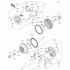 Mule 610 4x4 XC Camo (KAF400-EFF) Front hubs  /  brakes