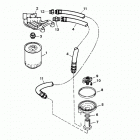 5.7LX EFI (4 BBL.-TBI)  GM 350 V-8 1996 0F752400 THRU 0K001505 Oil filter and adaptor