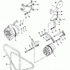 7.3L (BRAVO & MIE) DIESEL  NAV 444 V-8 1994-1996 0F060000 AND UP Alternator and v - belts (inboard)
