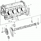 5.7L (2 BBL.)    GM 350 V-8 1997 0K001527 THRU 0K999999 Cylinder block and camshaft(350 c.i.d. flat lifters)