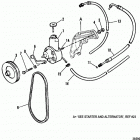 200  (2 BBL.)   GM 305 V-8  1987 0B525982 THRU 0B774444 Power steering components(cast mounting bracket)