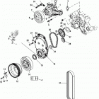 4.3L CARB ALPHA/BRAVO 0M615000 THRU 0W300012 Front cover and circulating pump