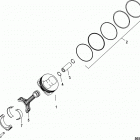 4.5L MPI 200 Alpha/Bravo 2A441953 & Up Pistons and connecting rods