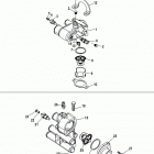 4.3L MPI  ALPHA/BRAVO 1A030370 THRU 1A063239 Thermostat and housing(single and 3 point drain)