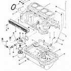 165 (2 BBL.)  MERCURY 224 I/L4  1987 0B434941 THRU 0B774251 Cylinder block, oil pump and oil pan