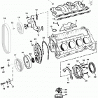 5.7L (2 BBL.)    GM 350 V-8 1997 0K001527 THRU 0K999999 Intake manifold and front cover