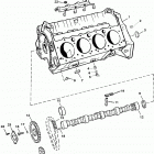 5.7L (2 BBL.)    GM 350 V-8 1997 0K001527 THRU 0K999999 Cylinder block and camshaft(350 c.i.d. roller lifters)