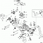 4.5L MPI 200 Alpha/Bravo 2A441953 & Up Fresh water cooling, crossover assembly