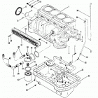 165    (2 BBL.)  MERCURY 224 I/L4 1987 0B434941 THRU 0B774251 Cylinder block, oil pump and oil pan