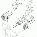 7.3L (BRAVO & MIE) DIESEL  NAV 444 V-8 1994-1996 0F060000 AND UP Alternator and v - belts (stern drive)