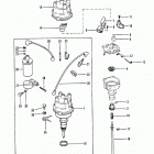 165 (2 BBL.)  MERCURY 224 I/L4  1987 0B434941 THRU 0B774251 Distributor and coil