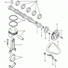 165    (2 BBL.)  MERCURY 224 I/L4 1987 0B434941 THRU 0B774251 Camshaft and piston