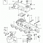 165 (2 BBL.)  MERCURY 224 I/L4  1987 0B434941 THRU 0B774251 Exhaust manifold and exhaust elbow(cast iron)