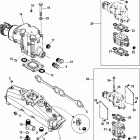 5.7L CARB ALPHA/BRAVO 0W300755 THRU 0W309999 Exhaust manifold and elbow