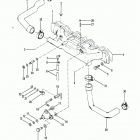 165    (2 BBL.)  MERCURY 224 I/L4 1987 0B434941 THRU 0B774251 Intake manifold and throttle linkage (165-170-3.7l)