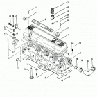 165 (2 BBL.)  MERCURY 224 I/L4  1987 0B434941 THRU 0B774251 Cylinder head and rocker cover