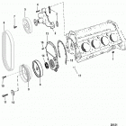 7.4L BRAVO (MPI)(GEN. VI)    GM 454 V-8 1998-2000 0L010003 THRU 0M024330 Water pump and front cover