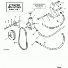 175  (2 BBL.)    GM 262 V-6  1987 0B527955 THRU 0B773242 Power steering components , stamped mounting bracket