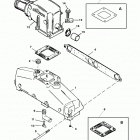 5.7LX EFI (4 BBL.-TBI)  GM 350 V-8 1996 0F752400 THRU 0K001505 Exh. manifold and stainless steel exhaust elbow (bravo)