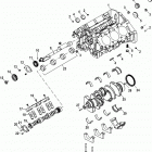 4.5L MPI 250 Alpha/Bravo EC 2A441953 & Up Cylinder block, camshaft, crankshaft, and balanceshaft