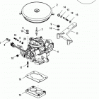 5.0L CARB ALPHA/BRAVO 0W650000 & Up Carburetor and throttle linkage