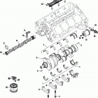 5.0L CARB ALPHA/BRAVO 0W650000 & Up Cylinder block, camshaft and crankshaft