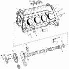 5.7LX EFI (4 BBL.-TBI)  GM 350 V-8 1996 0F752400 THRU 0K001505 Cylinder block and camshaft (5.7lx alpha  /  bravo)