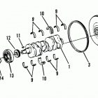 7.3L (BRAVO & MIE) DIESEL  NAV 444 V-8 1994-1996 0F060000 AND UP Crankshaft, flywheel and drive plate (inboard)