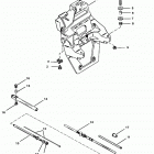 BRAVO THREE 0F730000 THRU 0M100000 Transom plate and shift cable