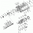 4.5L MPI 200 Alpha/Bravo 2A441953 & Up Cylinder block, camshaft, crankshaft, and balanceshaft